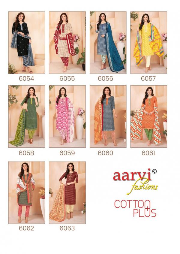 Aarvi Cotton Plus Cotton Embroidery Designer Readymade Suit